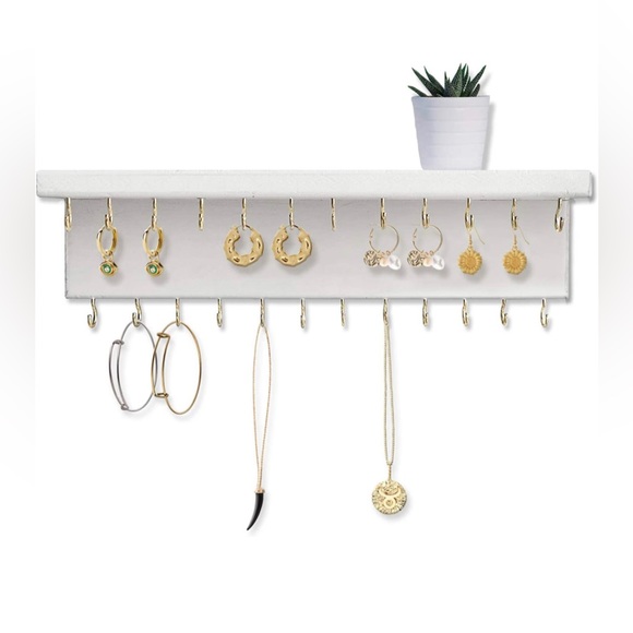 Sany Dayo Home Other - Sany Dayo Home - 30 hook jewelry hanger - wall mount - white wood